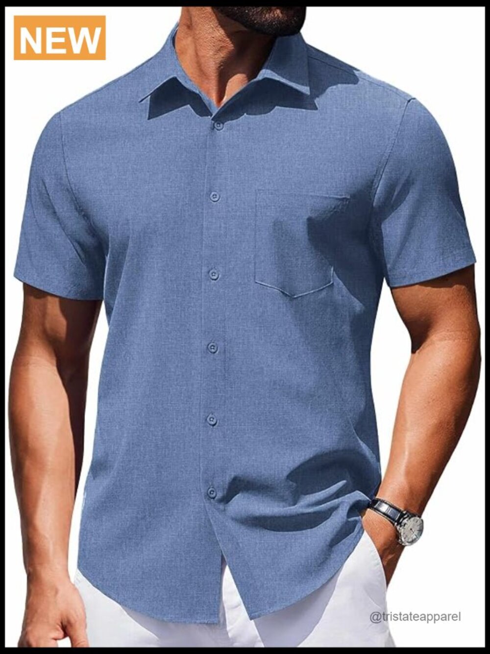Wrinkle Free Short Sleeve Button Down Shirt Casual Dress Shirt